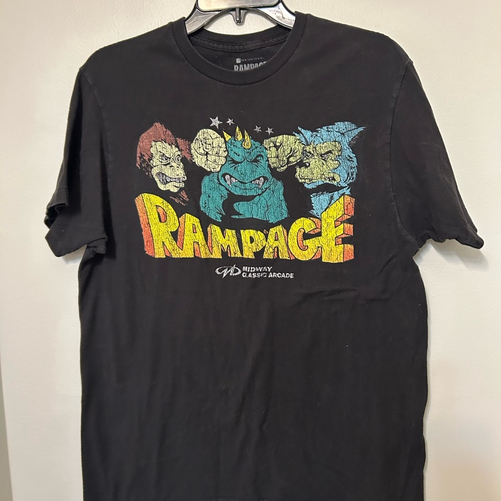 Rampage T-Shirt - Classic Distressed Artwork of The Midway Great Large Vintage